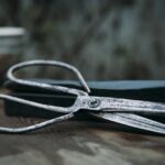 Forbici, cesoie e troncarami su un tavolo, attrezzi per potare bonsai.